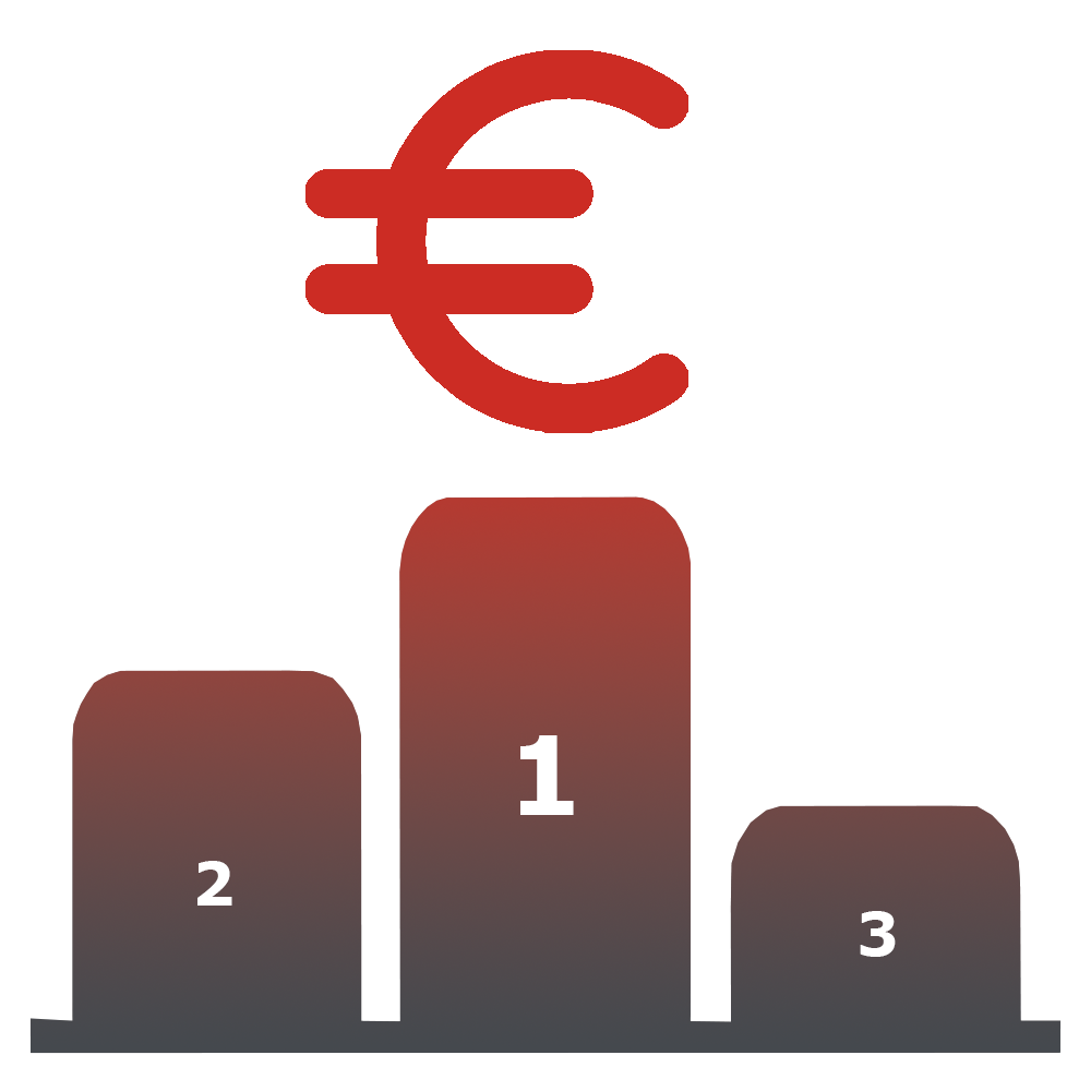 icone valeur prix compétitif - podium avec le numéro des prix