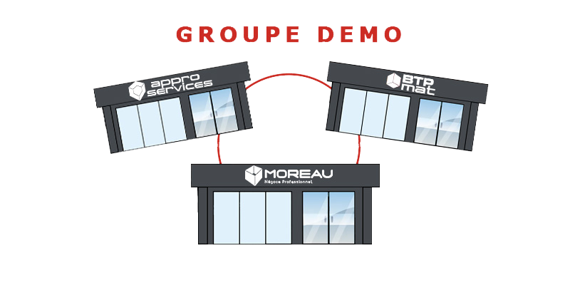 Illustration des société Moreau, BTPMAT et Appro-Service appartenant au Groupe DEMO